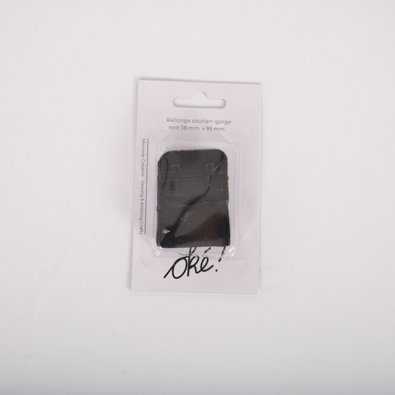 SACHET DE 6 / RALLONGE SOUTIEN-GORGE NOIR 30 MM. * 100 MM.